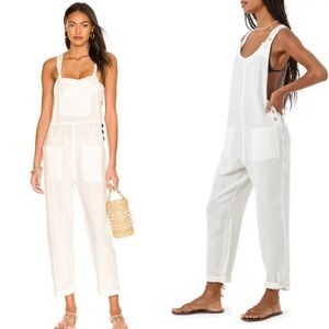 L*SPACE Linen Cream Jumpsuit Never Worn